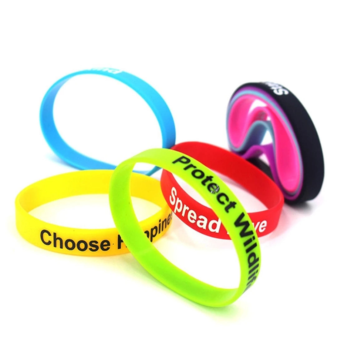 Motivational Silicone Wristbands Rubber Band Bracelets Fun Unisex