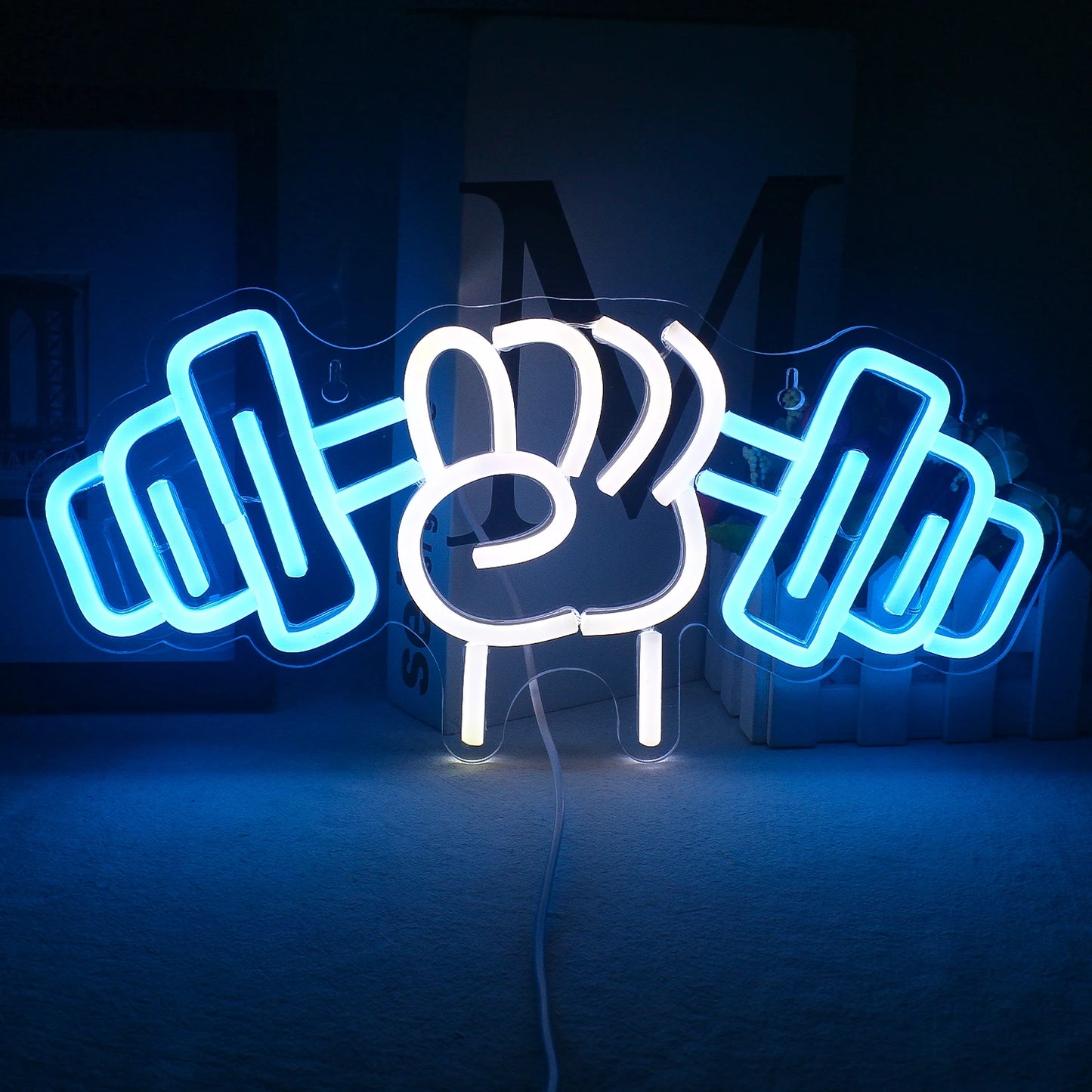 Barbell Fitness Neon Sign Dumbbell LED Light Gym Art Wall Teen Boy Gifts