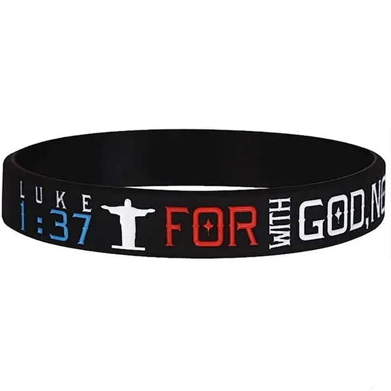 1pc/5pcs Christian bible verse religious silicone bracelets wristband