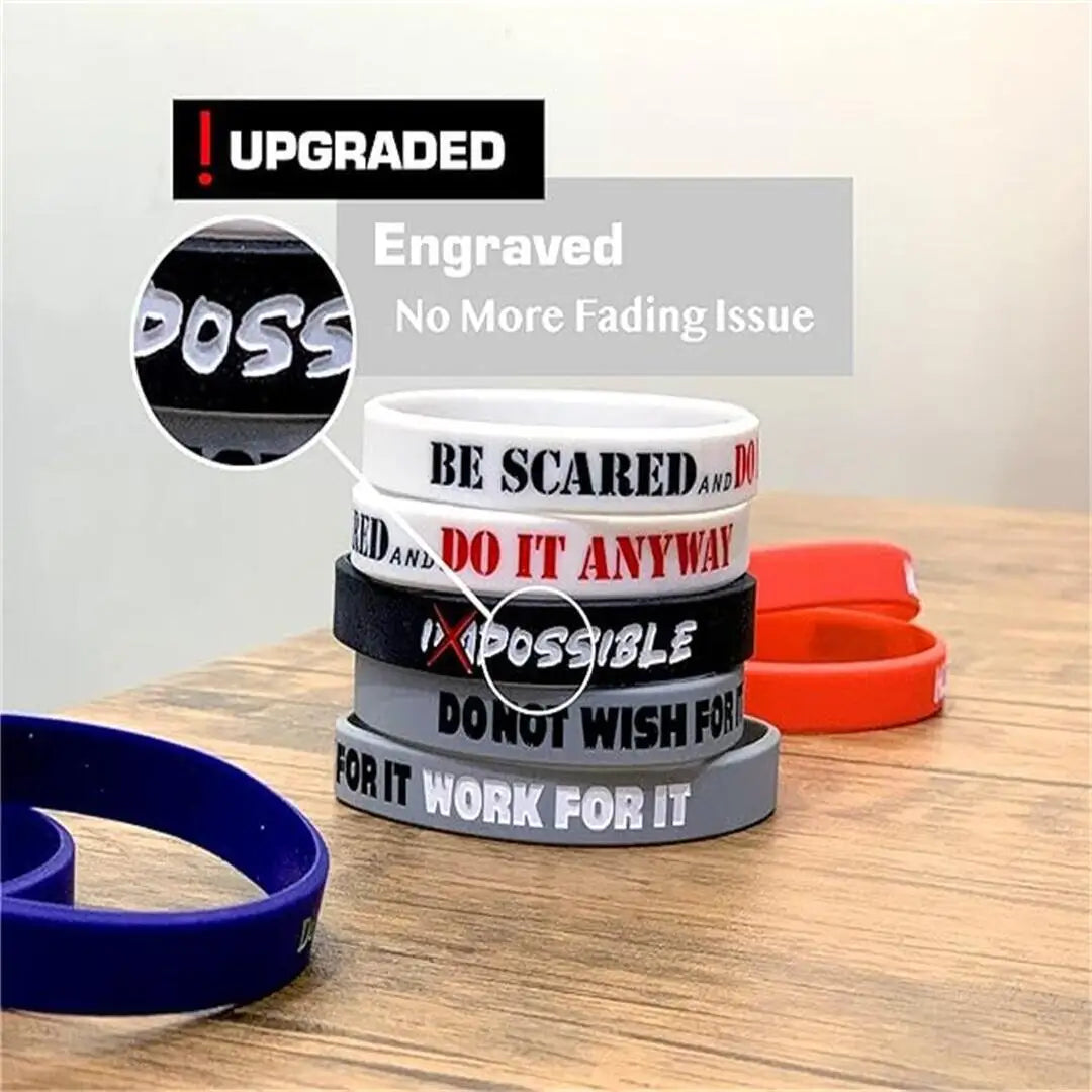 1 Pack Motivational Wristbands Silicone Bracelets with Inspirational Quotes Unisex