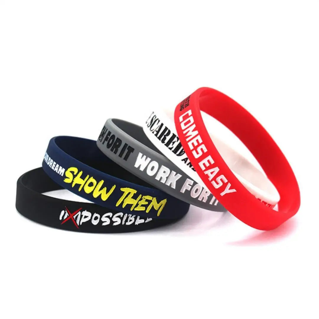 1 Pack Motivational Wristbands Silicone Bracelets with Inspirational Quotes Unisex