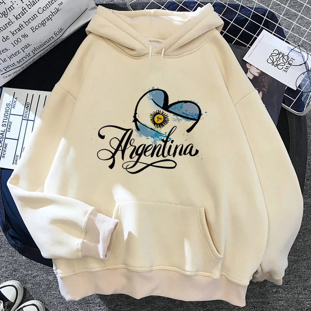 Argentina hoodie printed design comfortable pattern 2K hoddie sweatshirts Y2K elegant