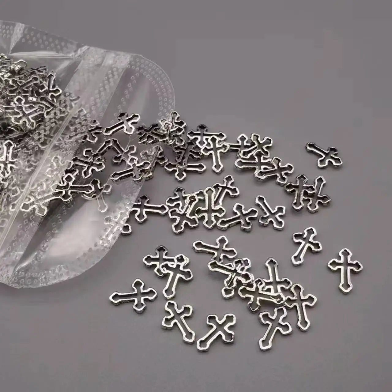 50pcs Cross Crown Nail Charms For Nails For Acrylic Nails Design Jewel