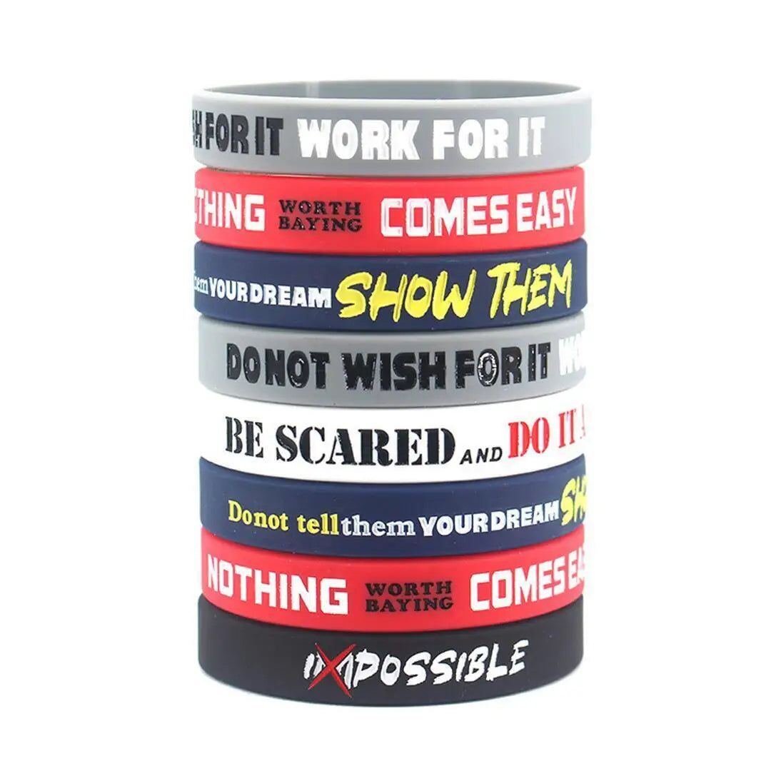 1 Pack Motivational Wristbands Silicone Bracelets with Inspirational Quotes Unisex