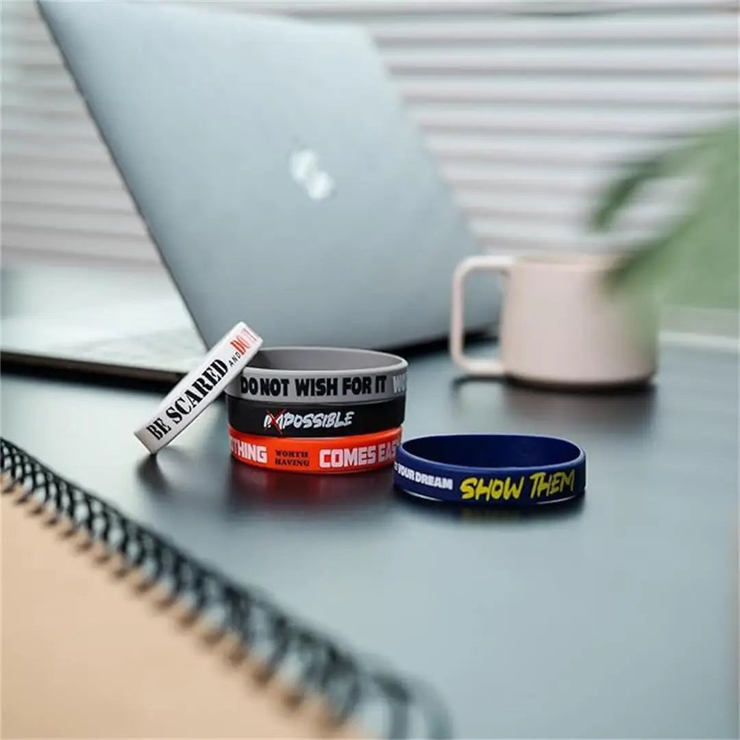 1 Pack Motivational Wristbands Silicone Bracelets with Inspirational Quotes Unisex