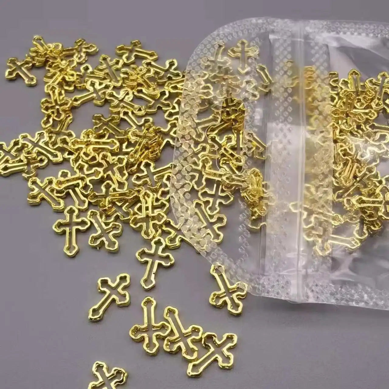 50pcs Cross Crown Nail Charms For Nails For Acrylic Nails Design Jewel