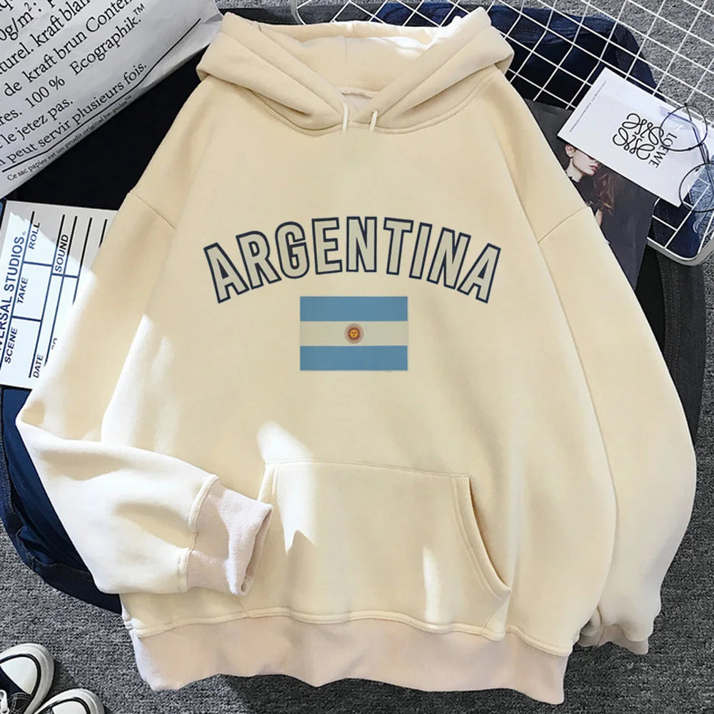 Argentina hoodie printed design comfortable pattern 2K hoddie sweatshirts Y2K elegant