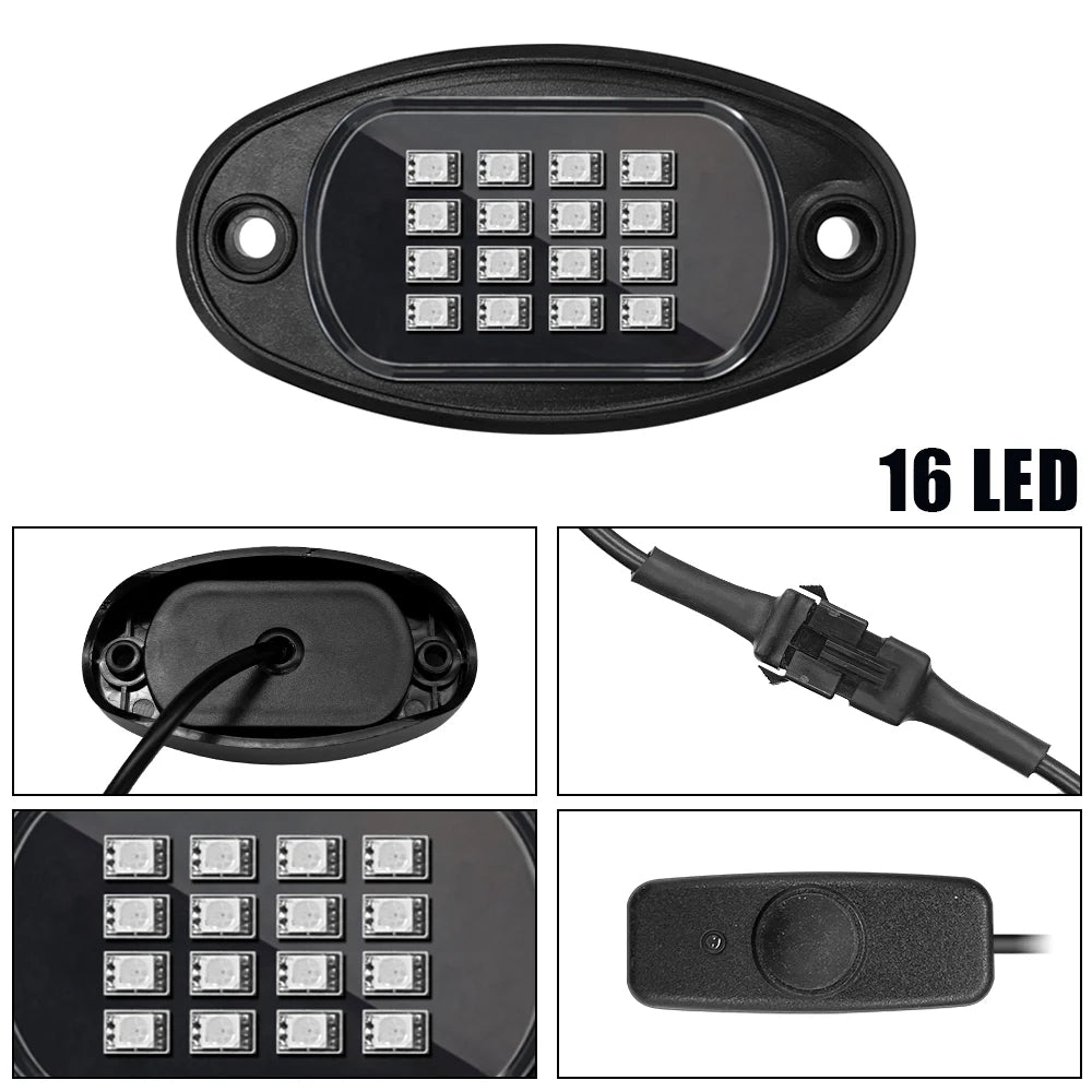 For Jeep Off-Road Truck Boat Undergolw Bluetooth APP Control RGB LED  Music Sync Car Chassis Light 4/6/8 In 1