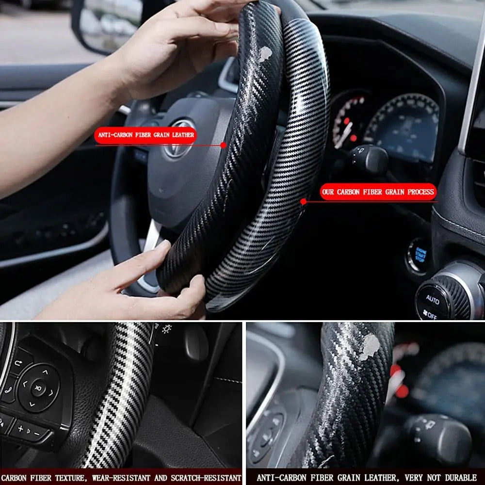 Car steering wheel handle carbon fiber water transfer printing technology steering wheel card sleeve