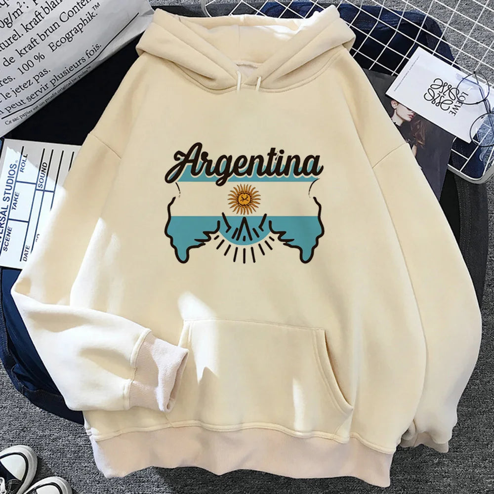 Argentina hoodie printed design comfortable pattern 2K hoddie sweatshirts Y2K elegant