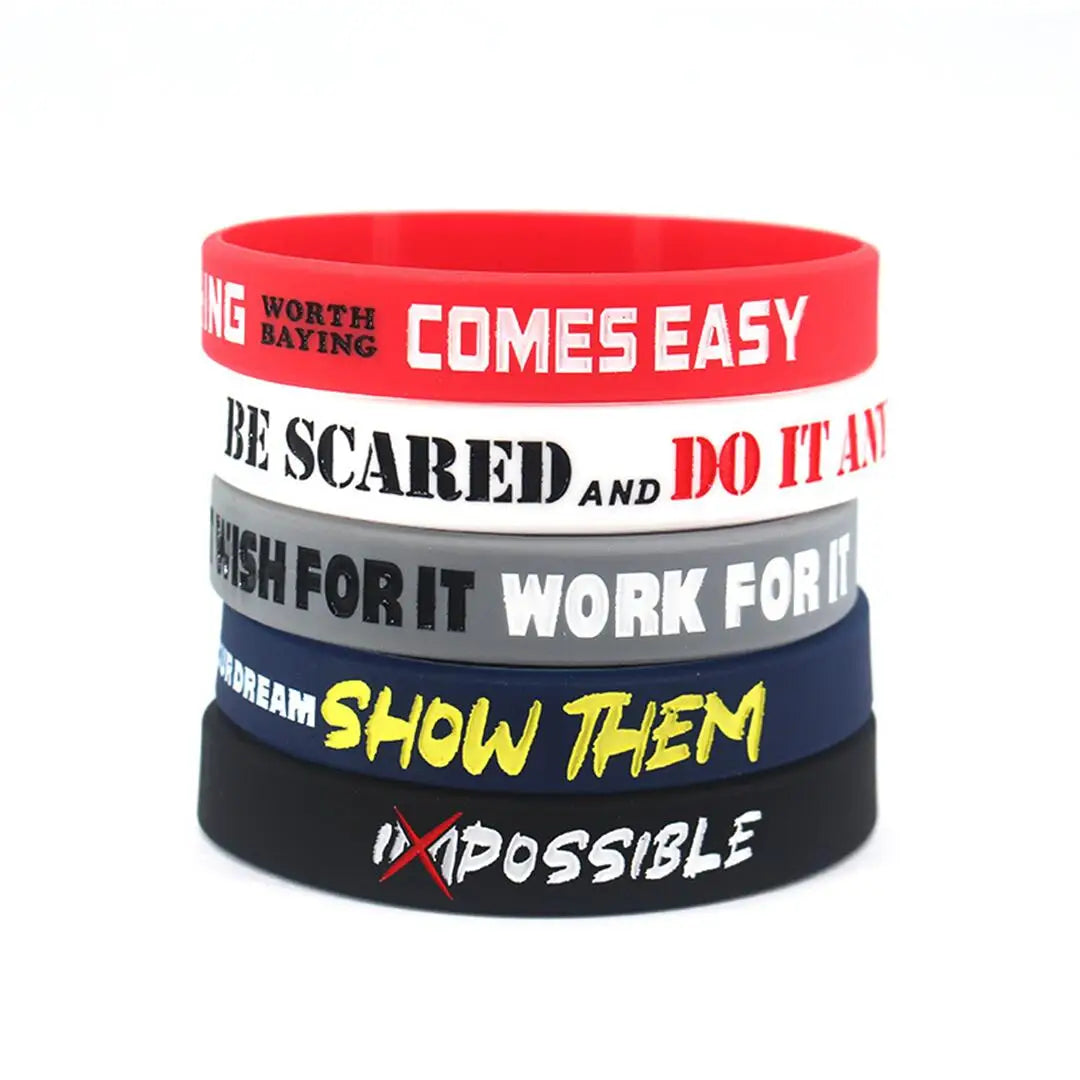 1 Pack Motivational Wristbands Silicone Bracelets with Inspirational Quotes Unisex