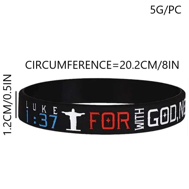 1pc/5pcs Christian bible verse religious silicone bracelets wristband