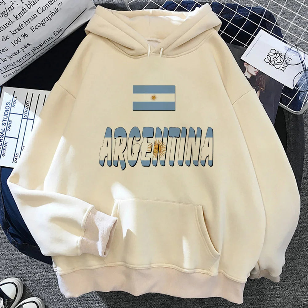 Argentina hoodie printed design comfortable pattern 2K hoddie sweatshirts Y2K elegant