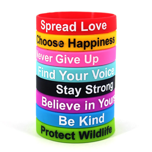 Motivational Silicone Wristbands Rubber Band Bracelets Fun Unisex