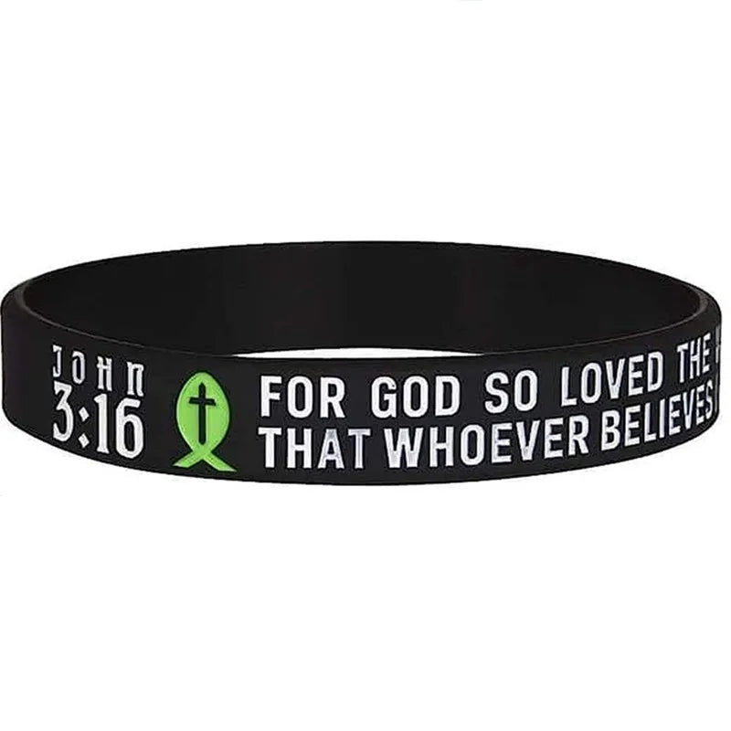 1pc/5pcs Christian bible verse religious silicone bracelets wristband