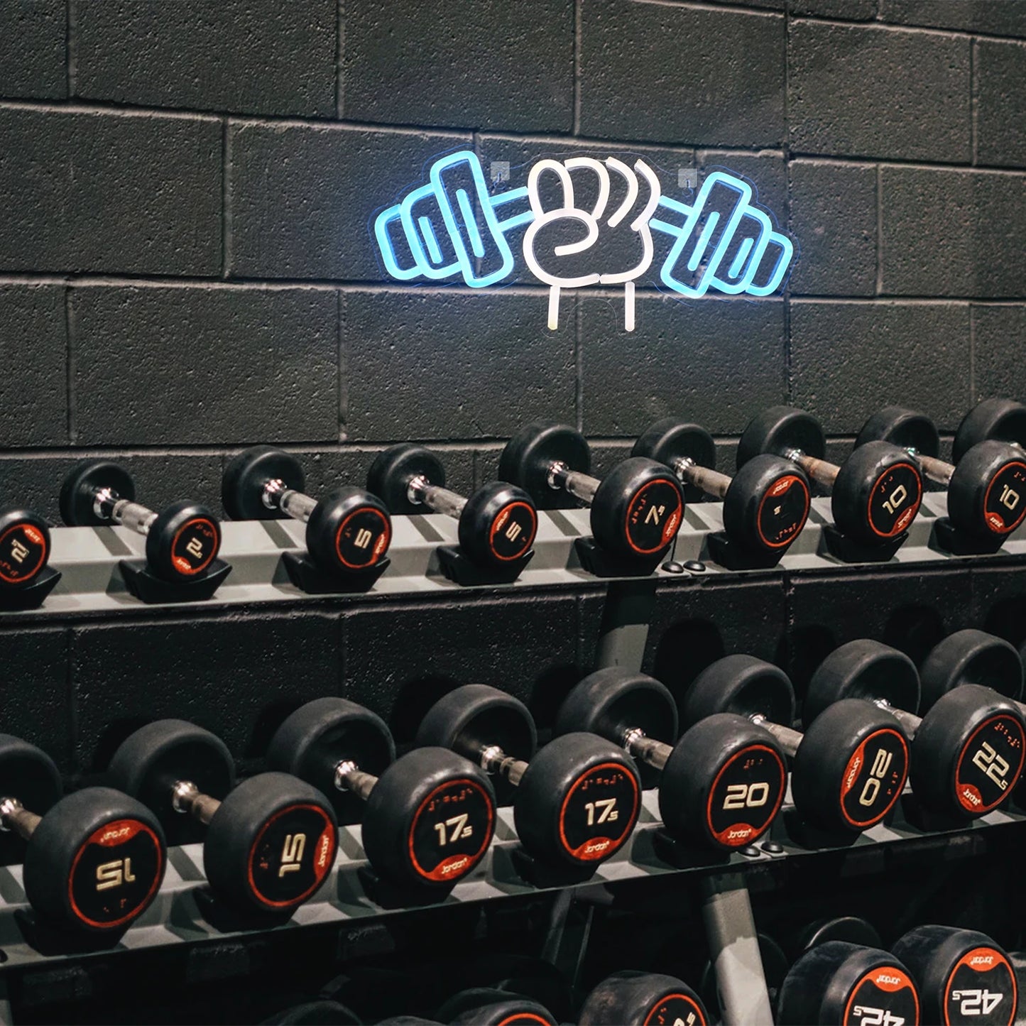 Barbell Fitness Neon Sign Dumbbell LED Light Gym Art Wall Teen Boy Gifts