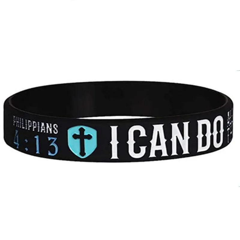 1pc/5pcs Christian bible verse religious silicone bracelets wristband