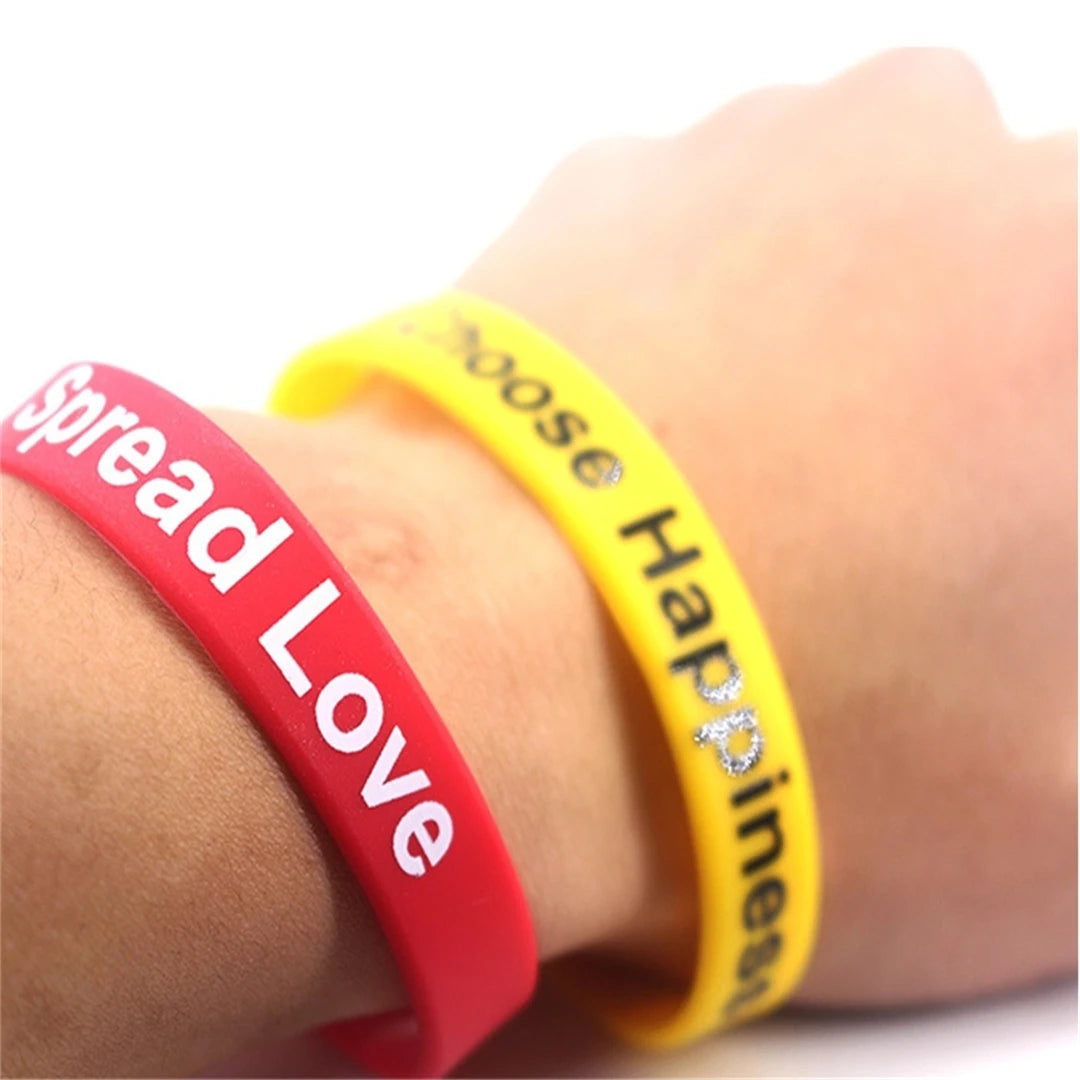 Motivational Silicone Wristbands Rubber Band Bracelets Fun Unisex