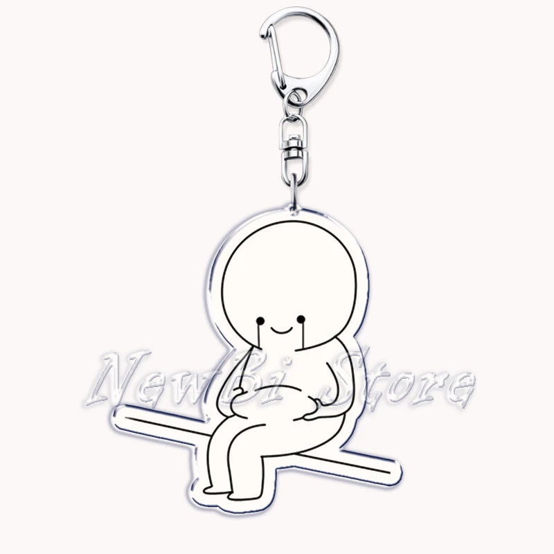 Funny Meme Stickman Keychain Art Stick Figures Pendant