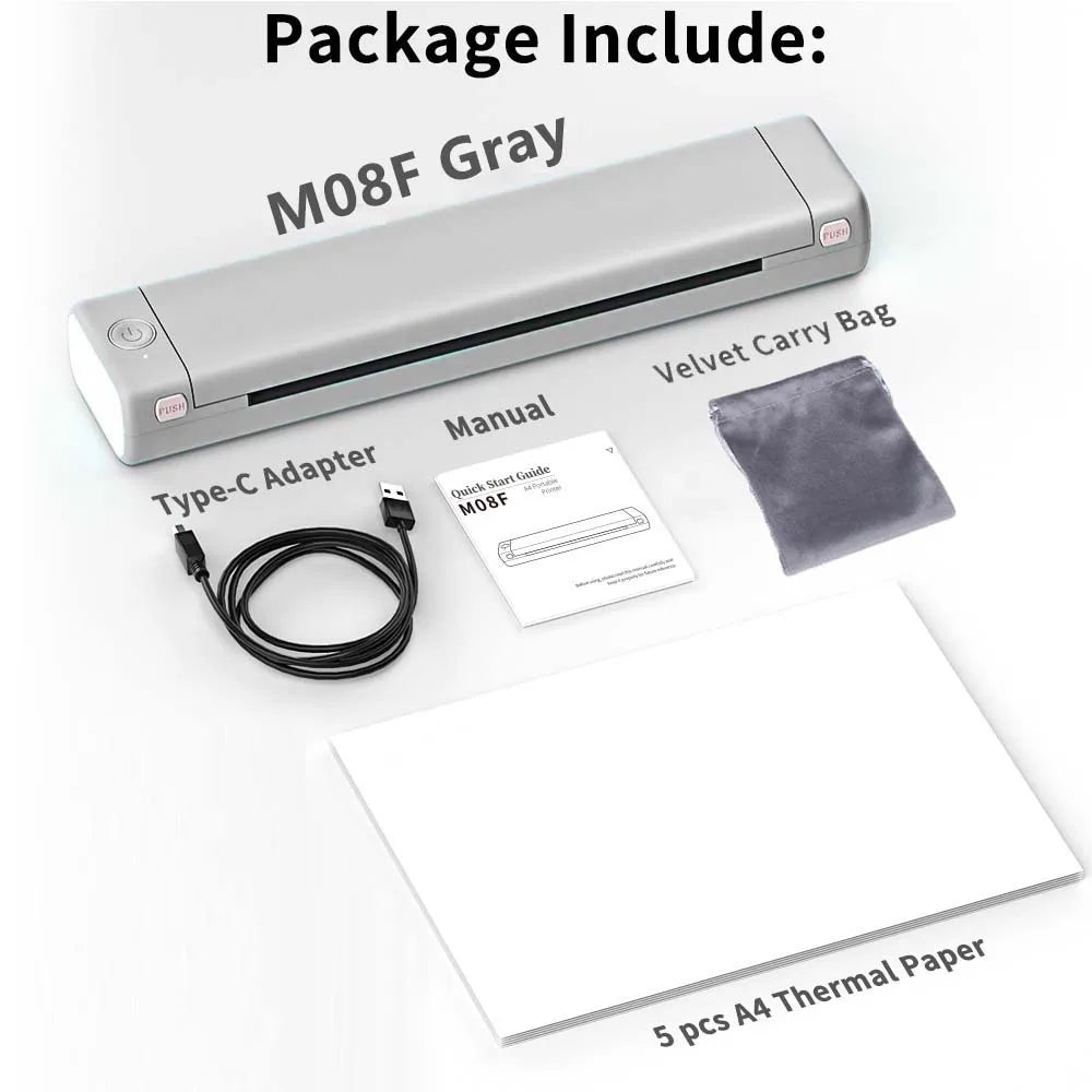 Thermal Printer- NO Ink Required, Office Portable M08F Wireless Printer