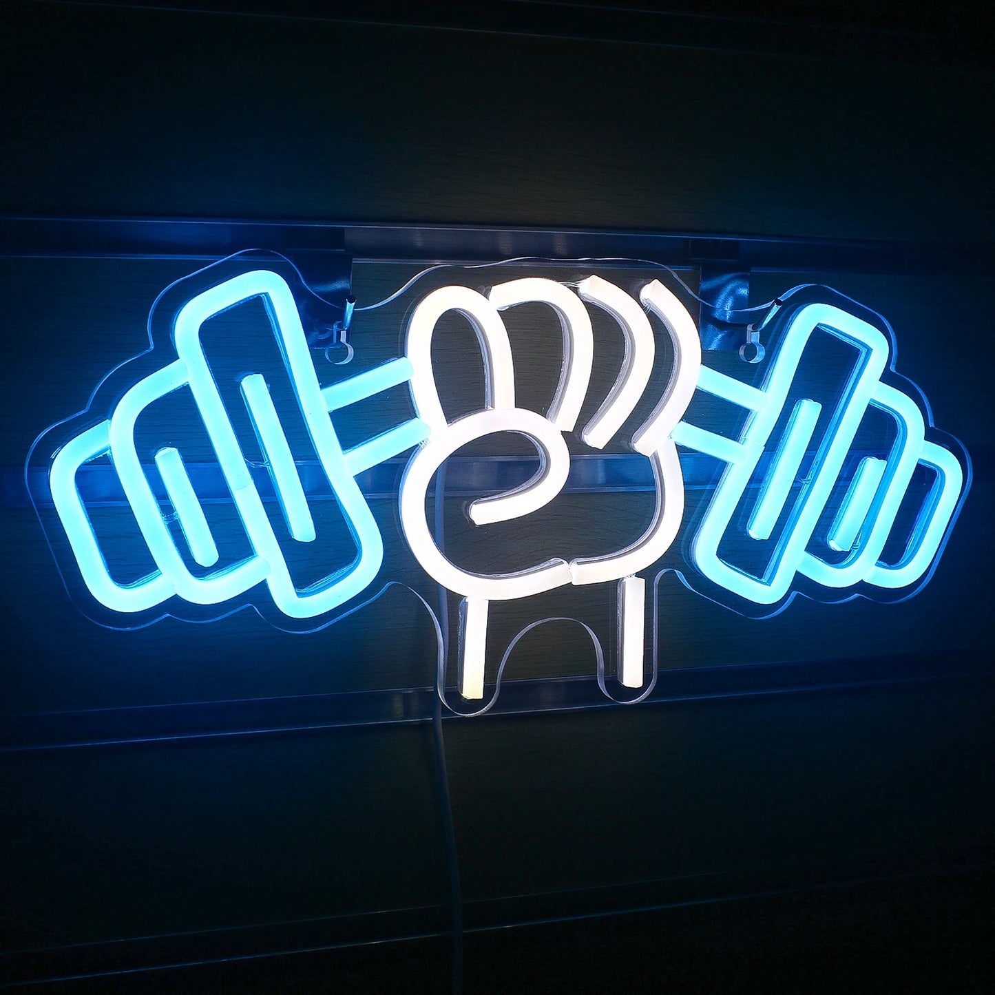 Barbell Fitness Neon Sign Dumbbell LED Light Gym Art Wall Teen Boy Gifts