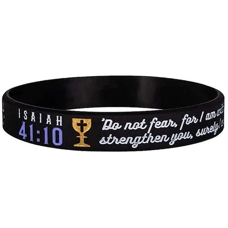 1pc/5pcs Christian bible verse religious silicone bracelets wristband